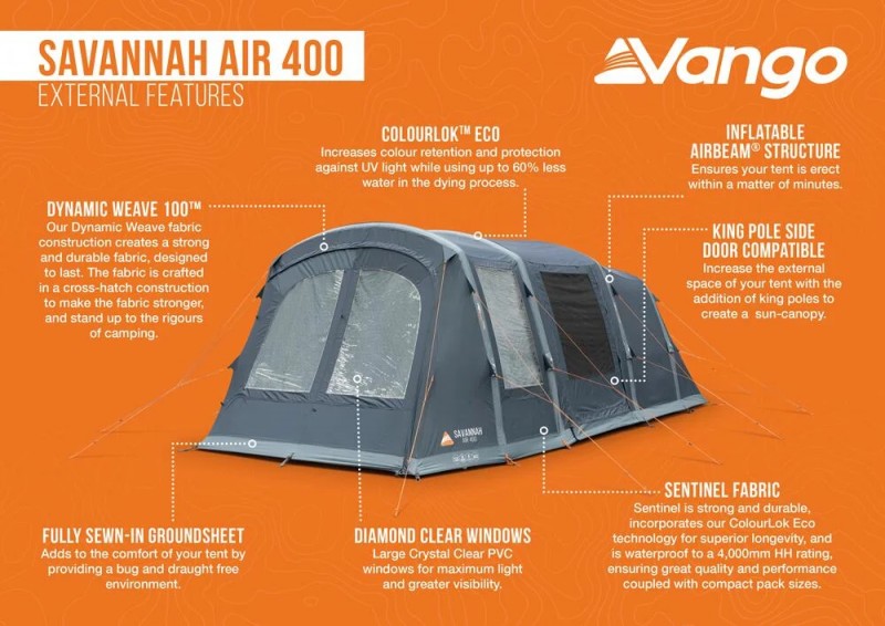 Vango Savannah Air 400 Package (Includes Foot