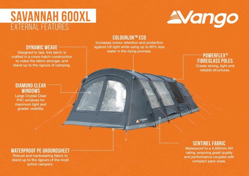 Vango Savannah 600XL Poled Package (Includes 