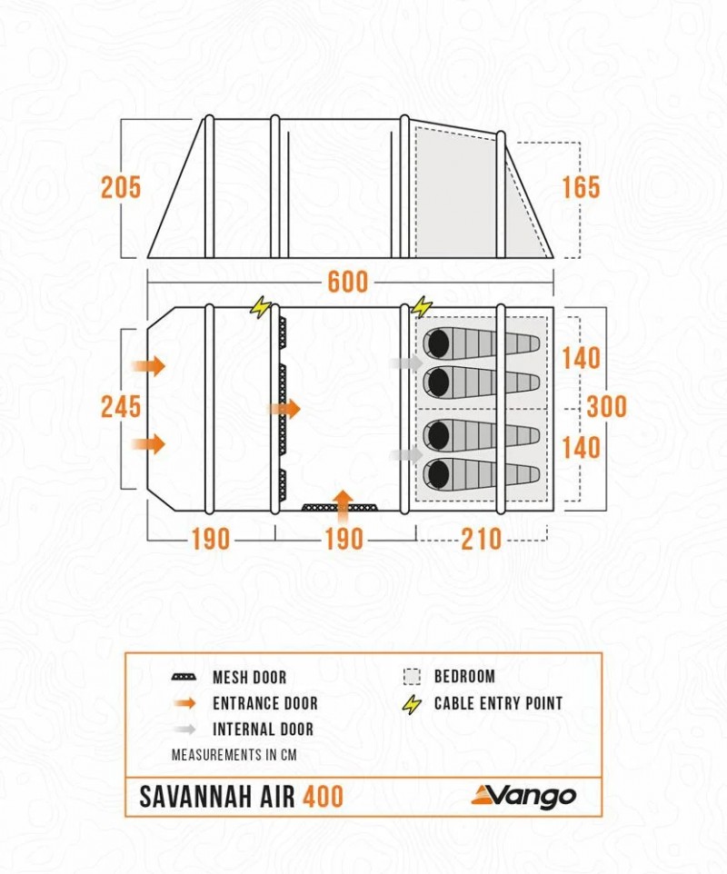 Vango Savannah Air 400 Package (Includes Foot